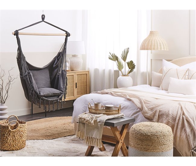 Beliani Sillón colgante BONEA Cinza