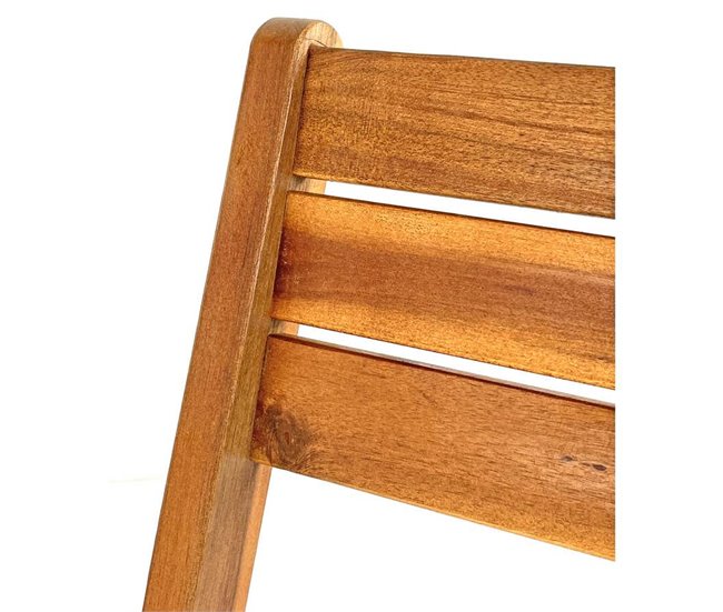 Conjunto de mesa e cadeiras dobráveis ​​de madeira para jardim Natural