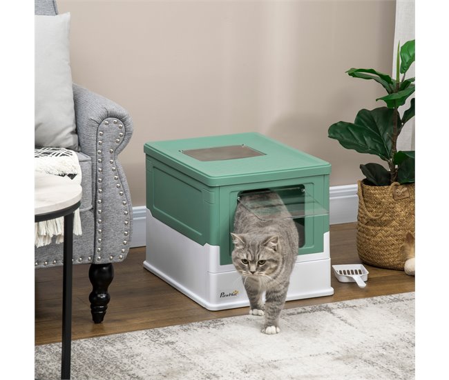 Caixa de Areia para Gatos PP PawHut Verde