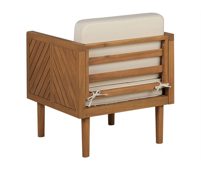 Beliani Conjunto lounge Madeira de acácia BARATTI Creme