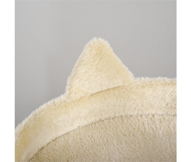 Arranhador para Gatos Aglomerado de Madeira, Pelúcia e Sisal Creme