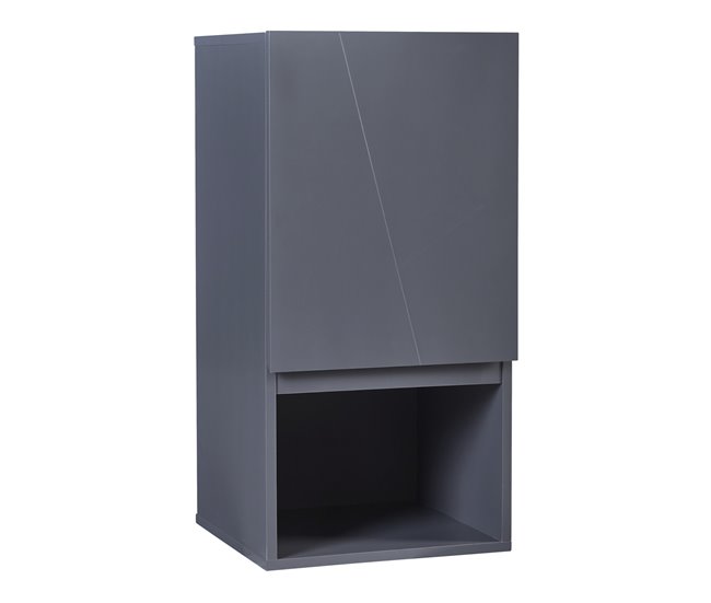 Armário de parede Overath com porta [en.casa] Cinza