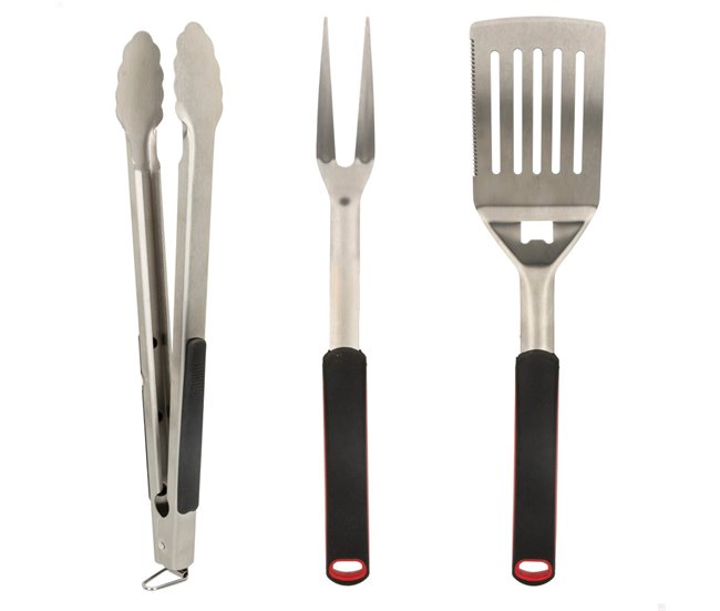 Conjunto de 3 acessórios para churrasco Aktive Preto