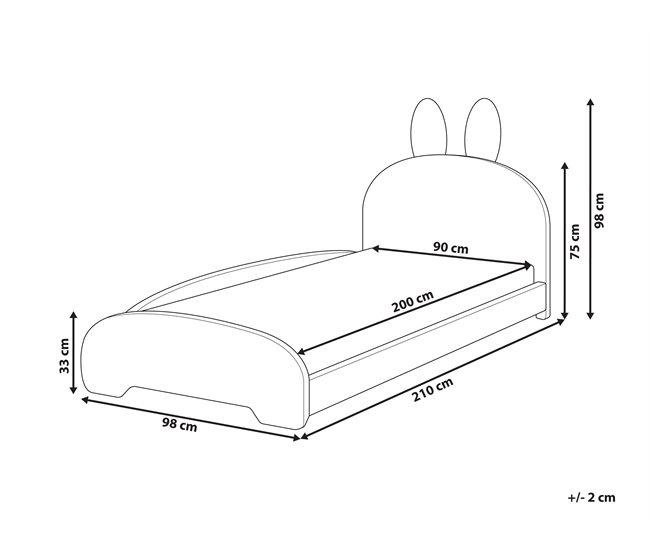 Beliani Cama Bouclé PERROS 98x210 Bege