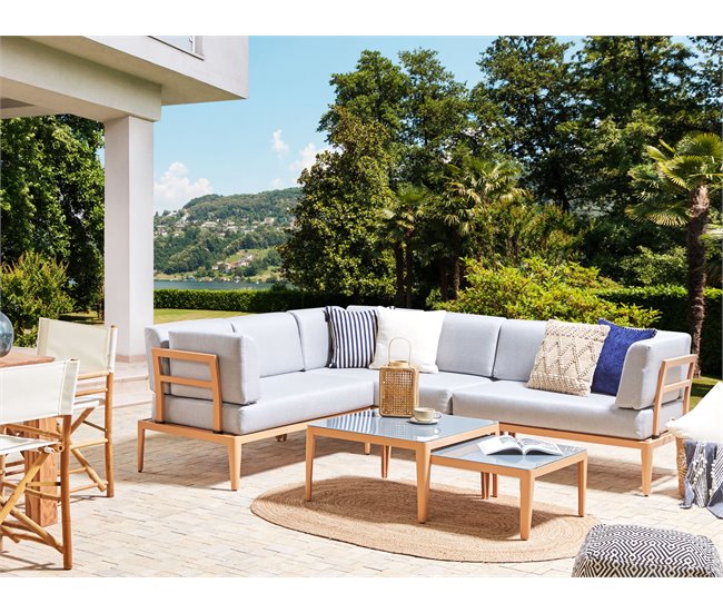 Beliani Conjunto lounge RIMA III Cinza