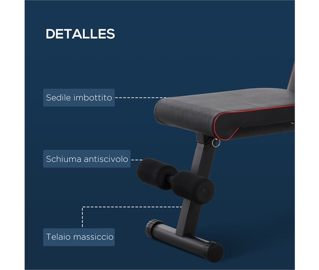 Banco Tubo de aço, PU HOMCOM, desportos e lazer - musculação Preto