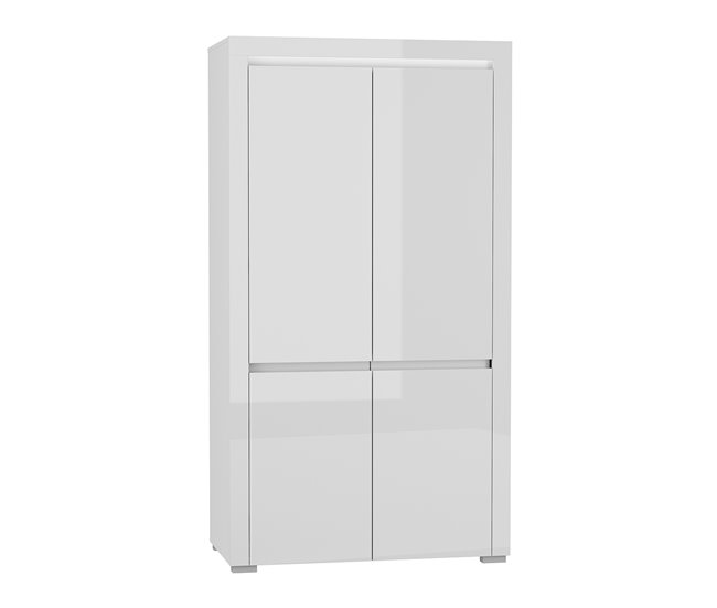 Roupeiro de 2 portas com LED Kasla Branco