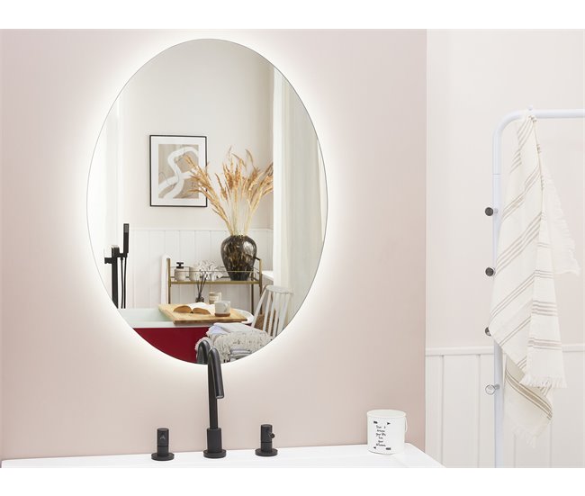 Beliani Espejo de baño MAZILLE Cinza