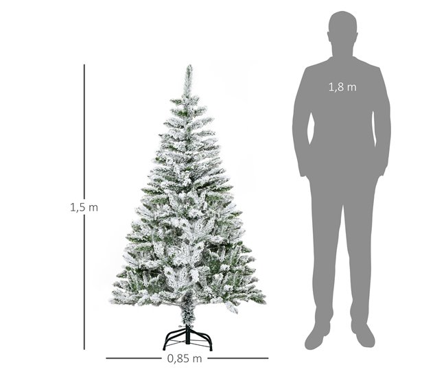 Árvore de Natal Artificial PVC e Aço HOMCOM, casa - natal Verde