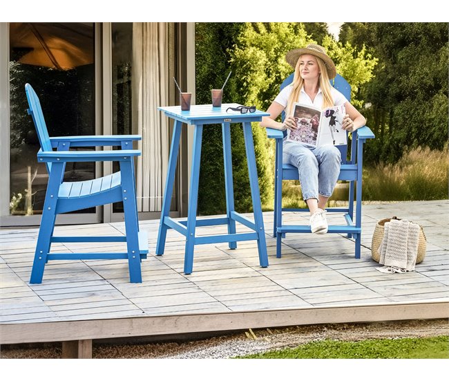 Beliani Mesa de bar ADIRONDACK 59x59 Azul