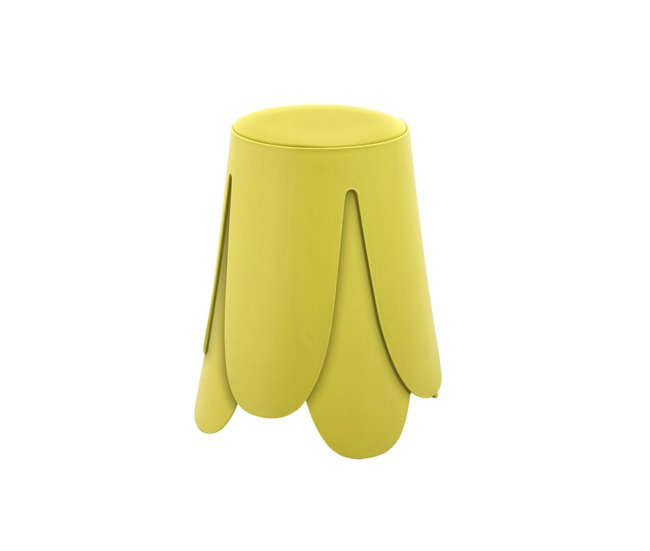 Conjunto de 2 bancos empilháveis, couro sintético, NIKI Amarelo