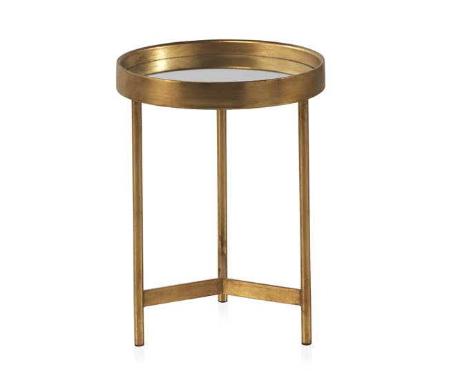 Mesa Lateral de Metal Dourado