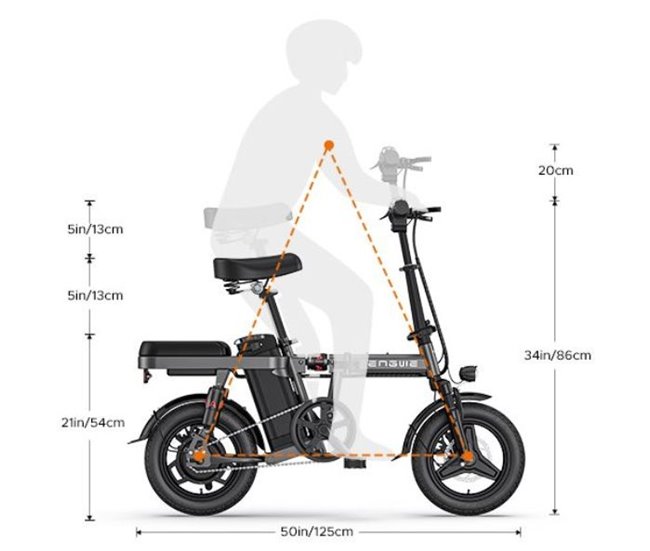 Bicicleta elétrica ENGWE T14 EU 250W | Bicicletas Elétricas 45KM Autonomia Azul