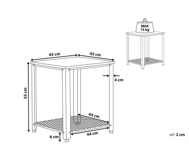 Beliani Mesa de jantar AVIS 45x45 Castanho