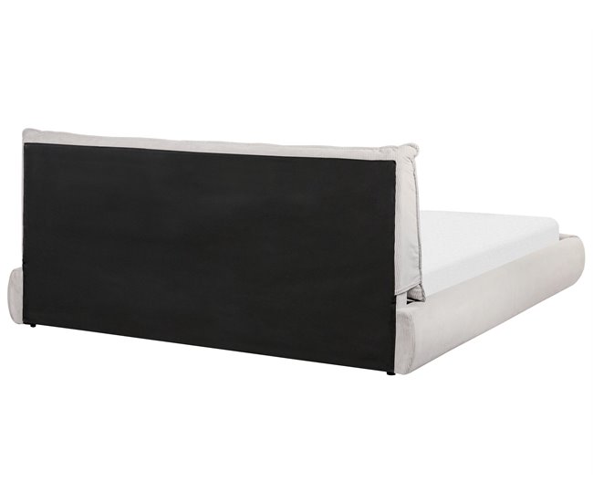 Beliani Cama com estrado Bombazine VINAY 196x233 Bege