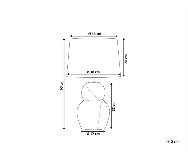 Beliani Lámpara de mesa GUAPORE Branco/ Bege