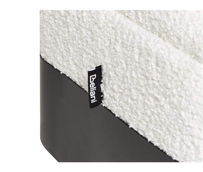 Beliani Banco de cama Chenille WARREN 100x40 Branco