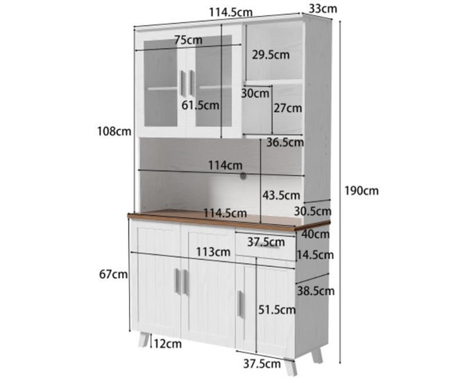 Aparador, sala de estar, sala de jantar Branco