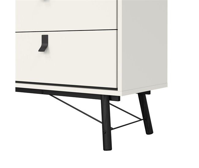 Aparador RY duplo 6 gavetas branco mate Branco