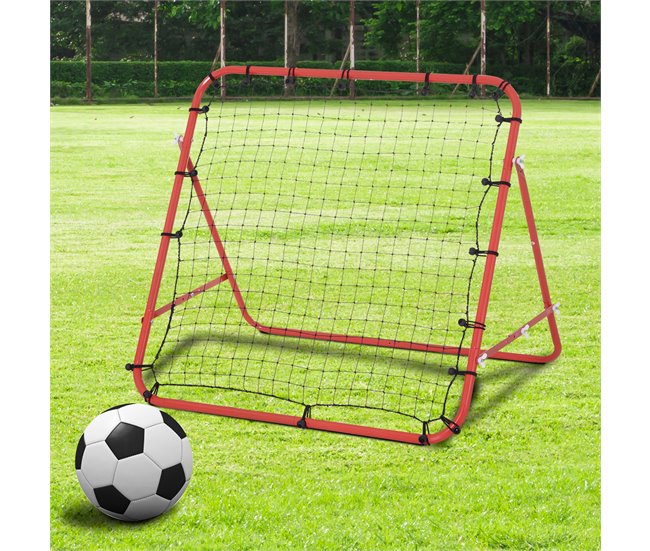 Rede de Rebote Metal, PE HOMCOM Vermelho