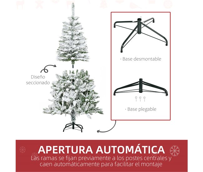 Árvore de Natal Artificial PVC e Aço HOMCOM, casa - natal Verde