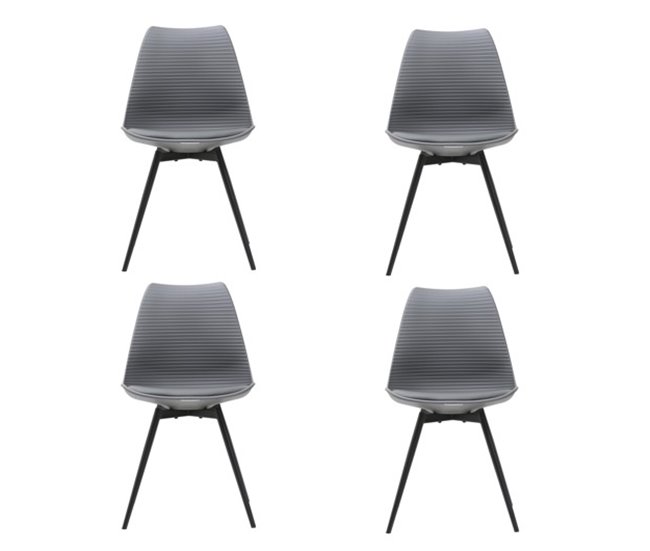 Conjunto de 4 cadeiras de cozinha MAEVA  Cinza