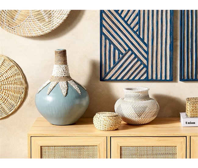 Beliani Jarro decorativo SILAU Azul