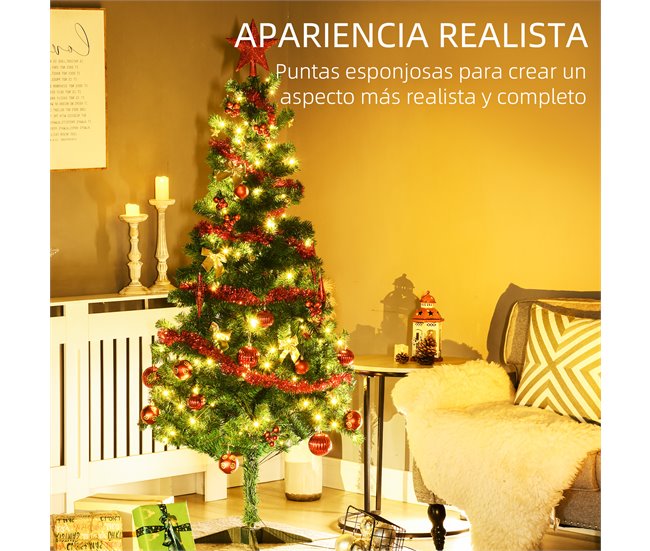 Árvore de Natal Plástico e Aço HOMCOM Verde