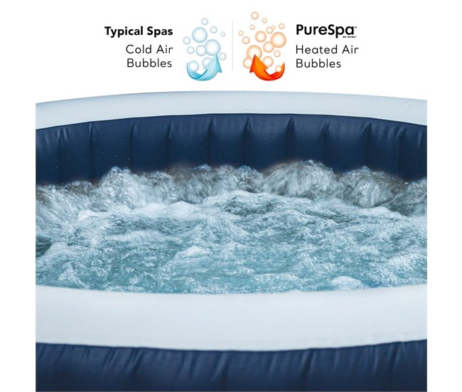 Spa jacuzzi inflável INTEX 4 pessoas Bubble Massage Navy Azul