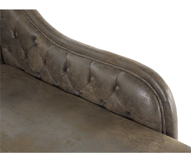 Beliani Chaise longue versão à direita Camurça sintética NIMES Castanho