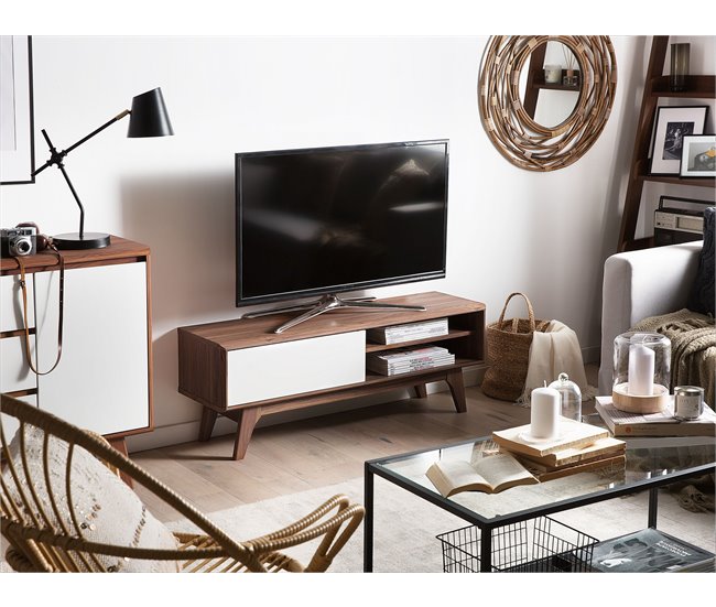 Beliani Mesa de TV BUFFALO 117 Castanho