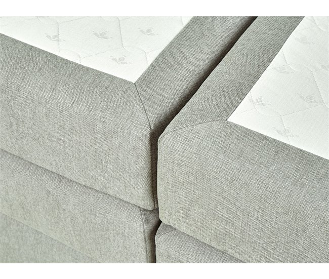 Beliani Cama continental Poliéster DYNASTY 180x217 Cinza Claro
