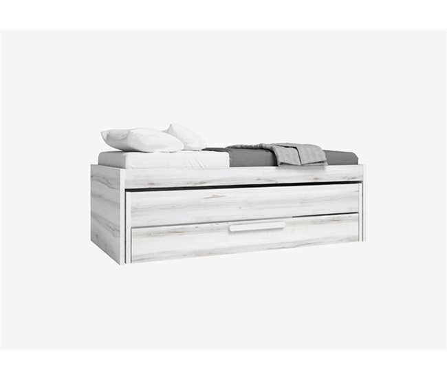 Cama gavetão 90x190cm SNOW cinza e branco Branco