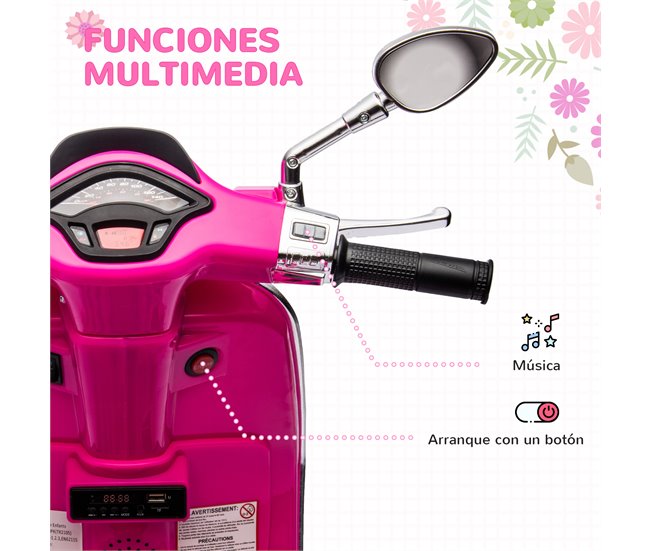 Moto para Crianças PP, Metal AIYAPLAY Rosa