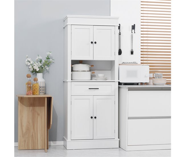 Armário de Cozinha Melamina de Madeira e MDF HOMCOM Branco