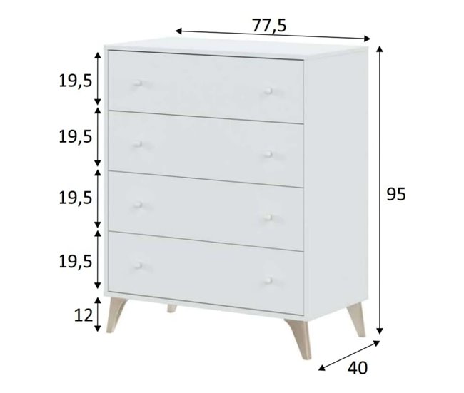 Conjunto de quarto duplo estilo nórdico Branco