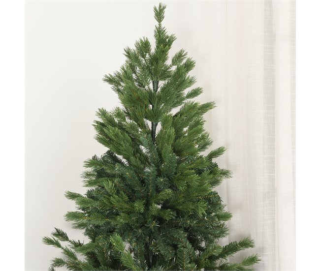 Árvore de Natal Pontas de PVC e PE, Base de aço e suporte HOMCOM Verde