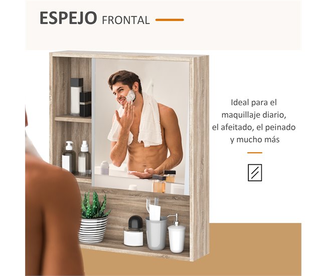 Armário de banheiro Painel de partículas kleankin 60 Castanho