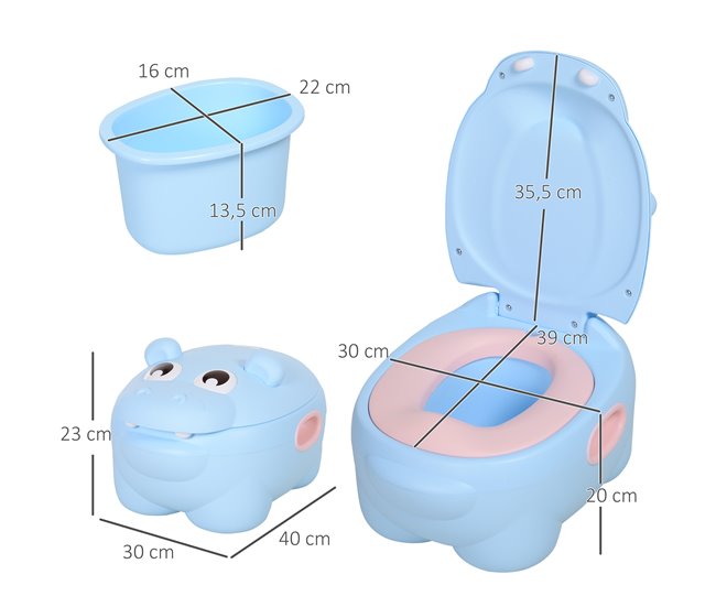 Bacio para Bebé TPE e Plástico HOMCOM Azul