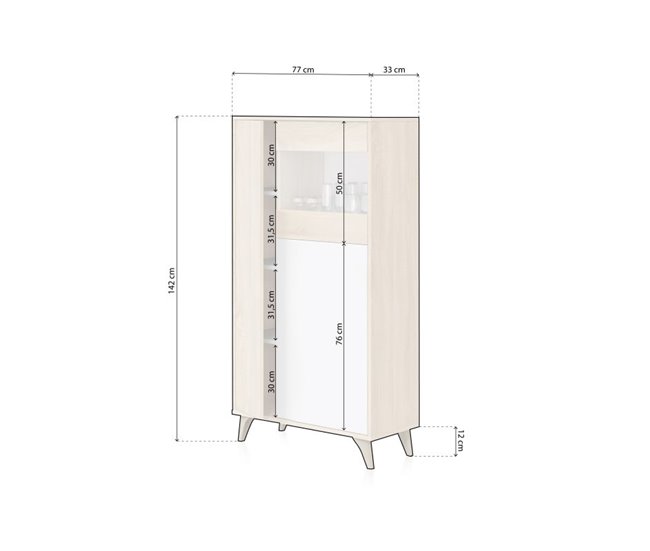 Vitrina Lira Natural/ Branco