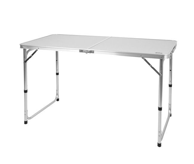 Aktive Mesa de acampamento dobrável, regulável em altura Cinza