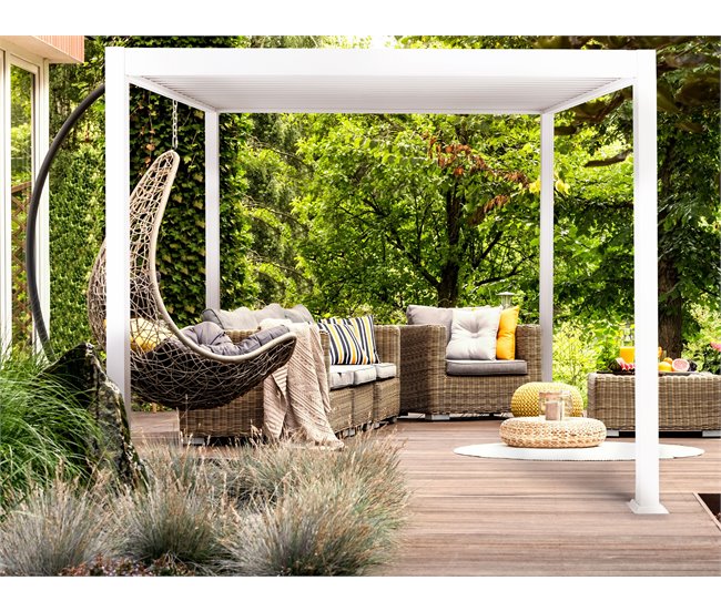 Beliani Pérgola de jardim FORNOLI 310x310 Branco