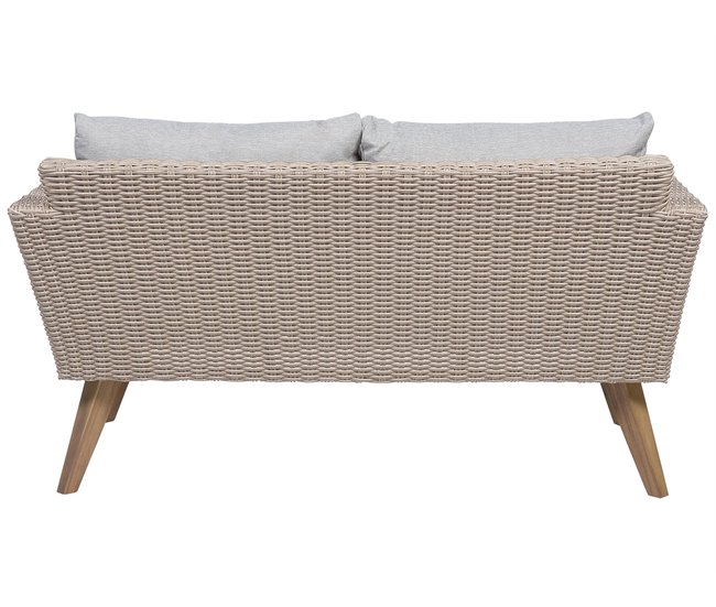 Beliani Conjunto lounge Ratan sintético VITTORIA Cinza Escuro