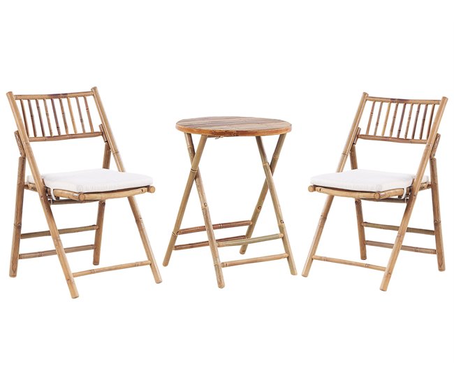 Beliani Conjunto de balcón SAVELLETRI Branco/ Bege