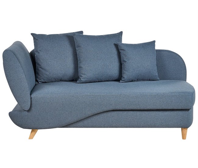 Beliani Chaise longue Linho MERI Azul