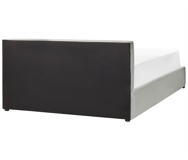 Beliani Cama com armazenamento Veludo BOUSSE 171x219 Bege