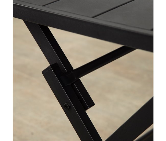 Aktive Conjunto de jardim dobrável com mesa e 2 cadeiras em aço Preto