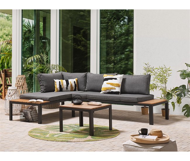 Beliani Conjunto lounge PIENZA Preto