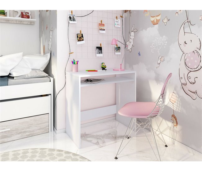 Mesa com efeito de madeira 79x43 Branco