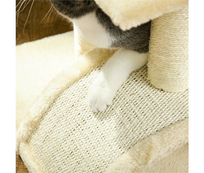 Arranhador para Gatos Aglomerado, Sisal e Poliéster PawHut Cru